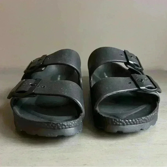 Seven Dials Black Two Straps Buckle Sandals Women Size 6 Slide Slip On Shoe EUC - Picture 4 of 12